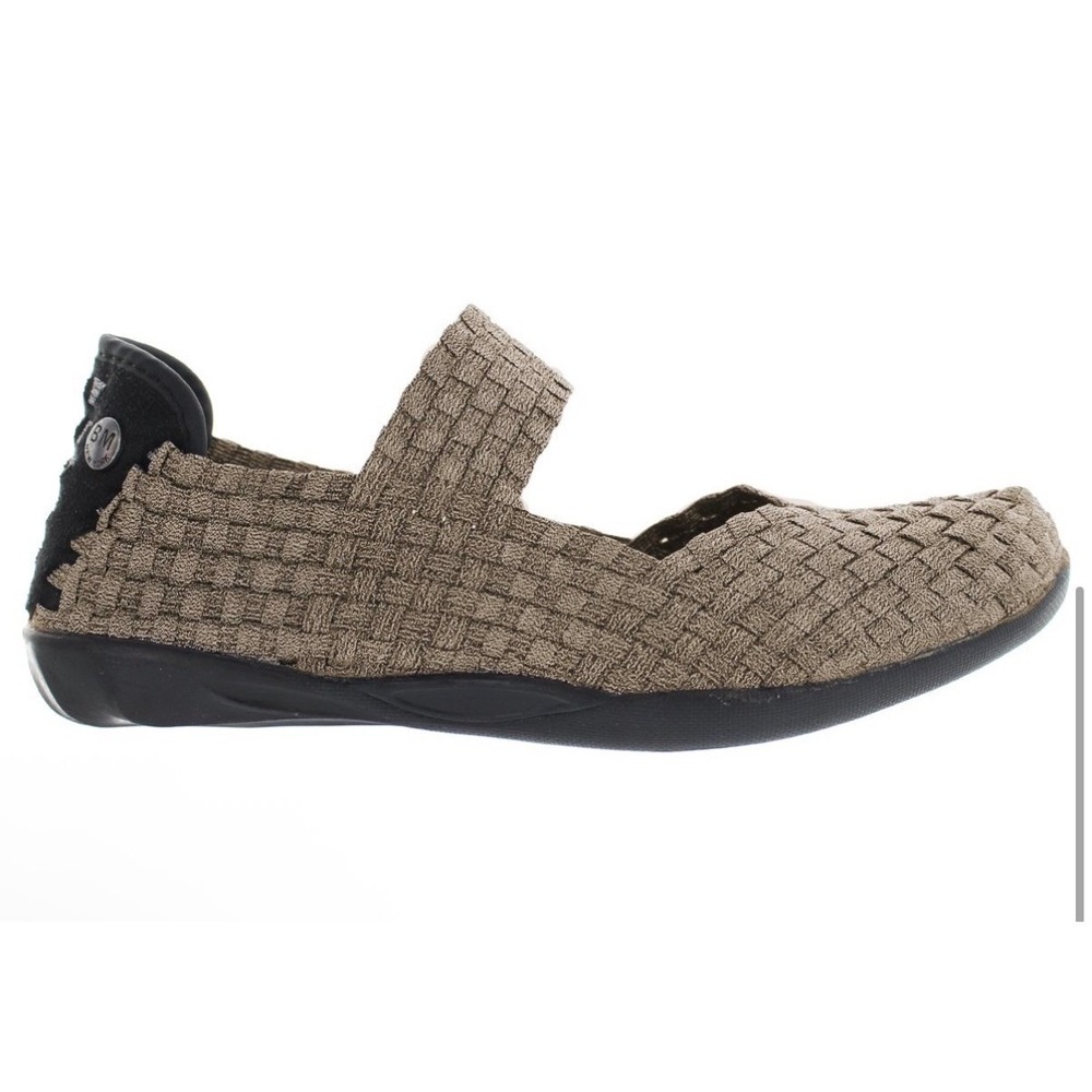 Bernie Mev Cuddly Bronze Metallic Woven Mary Jane Flats Womens Size 36 US 5-5.5